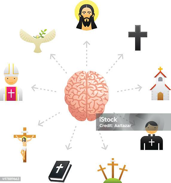 Pensar Em Religião - Arte vetorial de stock e mais imagens de Cristianismo - Cristianismo, Cuidados de Saúde e Medicina, Vigário - Clero