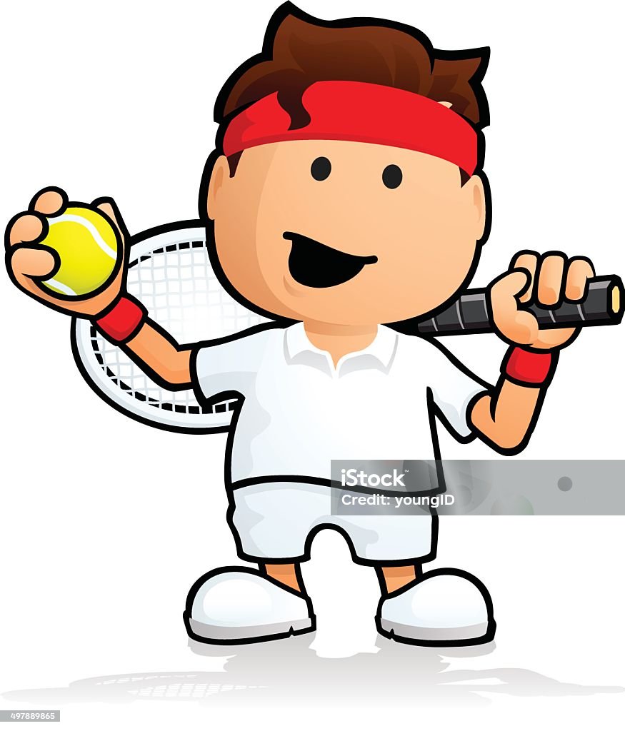 Tenis Player - Grafika wektorowa royalty-free (Dowcip rysunkowy)