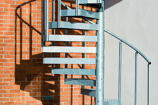 istock Metal spiral stairs 497891738