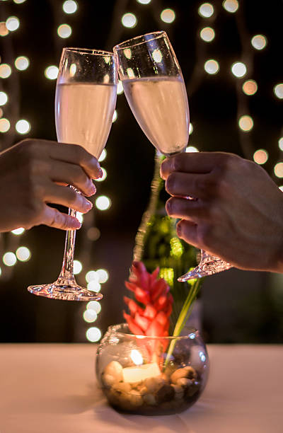 istock Couple making a toast at a dinner 497892258