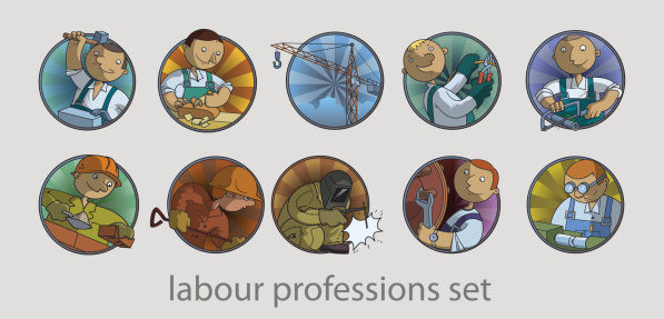 Labor Occupations Labour Occupations Stock Illustration - Download Image Now - Pliers ...