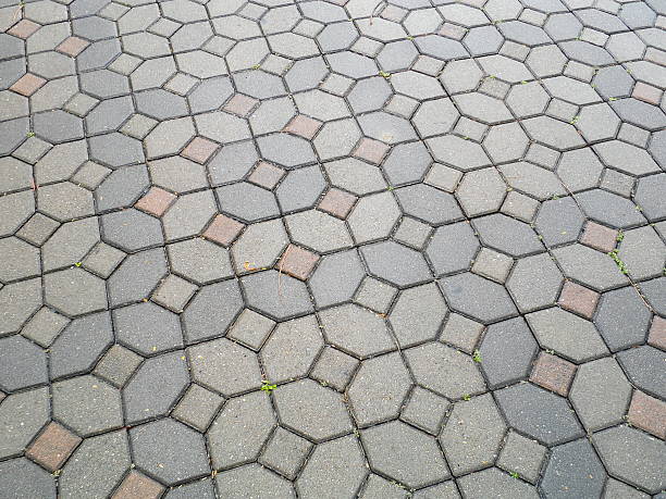 istock Background texture of gray city cobblestone road 497893107