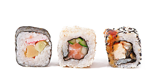 istock Traditional fresh japanese sushi rolls 497893323