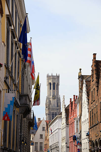 belfried tower w miasta brugia, belgia - belfried zdjęcia i obrazy z banku zdjęć