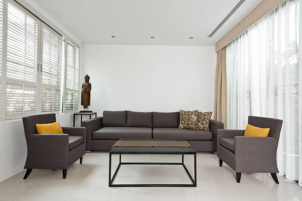 istock Bright Living room with grey sofa 497894691
