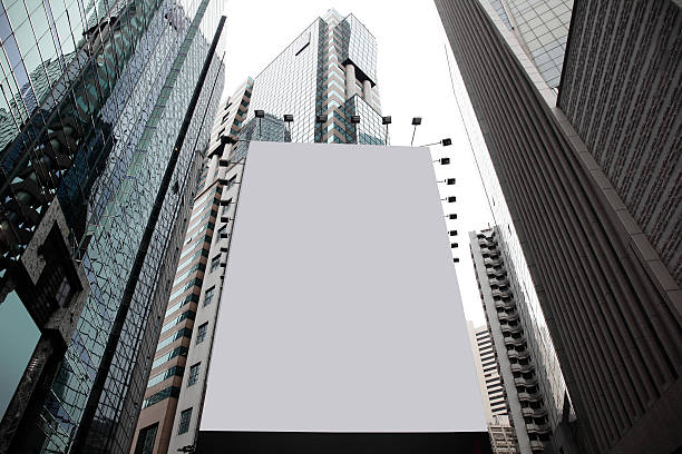 пустой рекламный щит в городе - hong kong billboard asia china стоковые фото и изображения