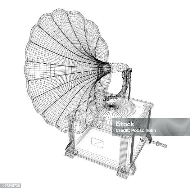 Gramophone Stock Photo - Download Image Now - Art, Art And Craft, Cut Out