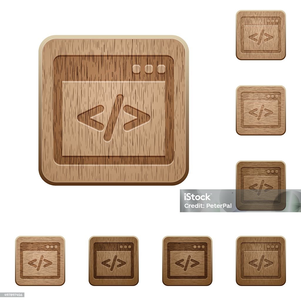 Programming Desk Button Programming Code Wooden Buttons Stock Illustration - Download Image Now ...