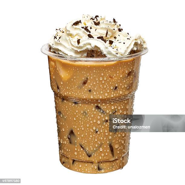 Iced Coffee In Takeaway Cup Stock Photo - Download Image Now - Iced Coffee, Milkshake, Cut Out