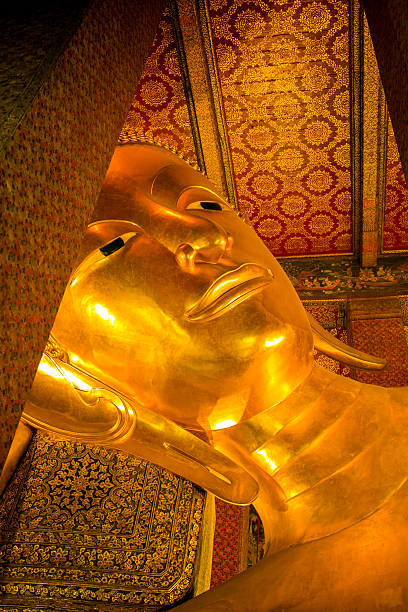 istock Head of Hue Golden Buddha reclining. 497898144