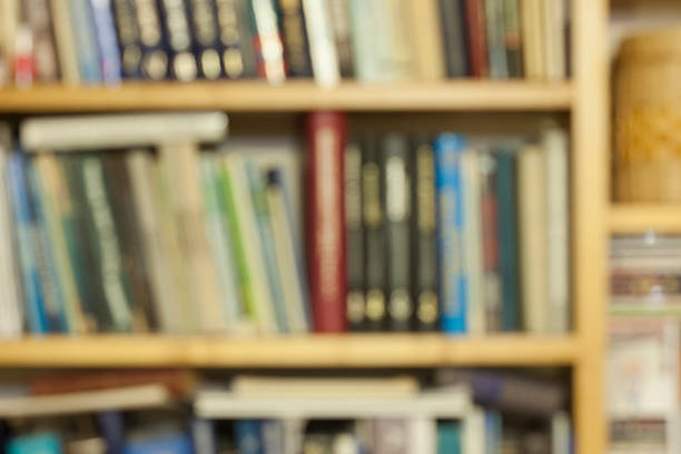 istock Blurred image of bookshelves with books 497898160