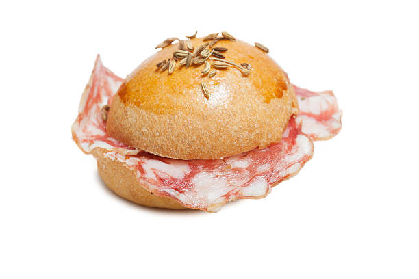 istock Stuffed bun with colt cuts on a white background 497903628