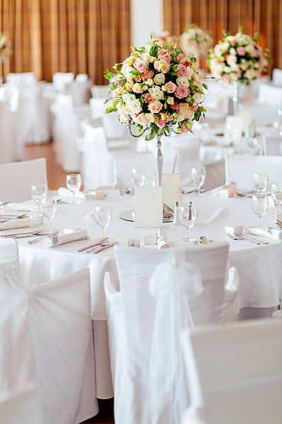 istock Beautiful wedding tables and roses 497903782