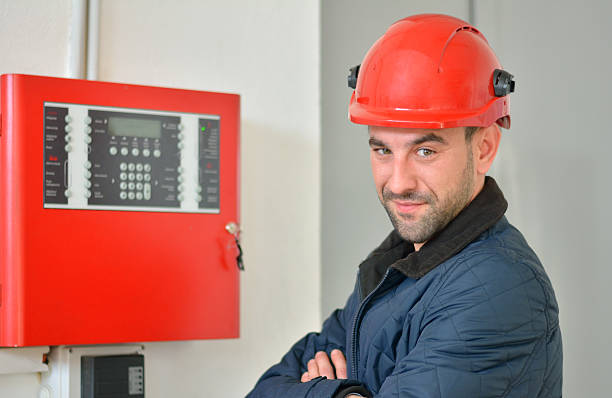 istock Electrician Wearing Hard Hat at Job Site 497904412