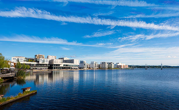 City by the water Jonkoping Downtown is situated right by the water jonkoping stock pictures, royalty-free photos & images