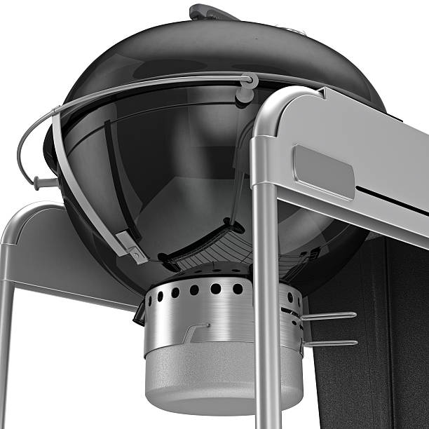 istock Charcoal Grill with metal boiler and blower system, close view 497905274