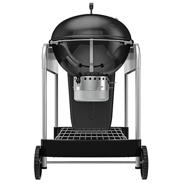 istock Grill with system regulation and collection of ash, back view 497905764