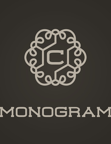 Compact Color Monogram Compact Monogram Design Template With Letter Vector Stock Illustration ...