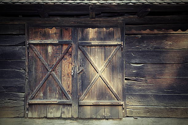 vecchia porta di cottage tradizionale rumeno - building exterior obsolete abandoned damaged foto e immagini stock