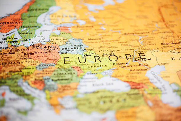 istock Nations:  Map of Eastern European countries. Focus on Poland, Denmark. 497907062
