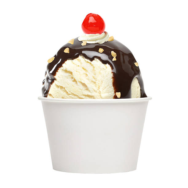 istock Vanilla ice cream with chocolate sauce 497907272