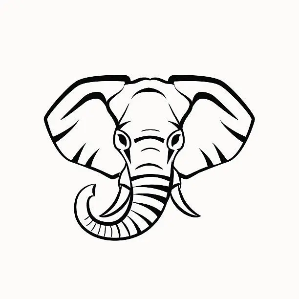 Vector illustration of Vector Elephant head