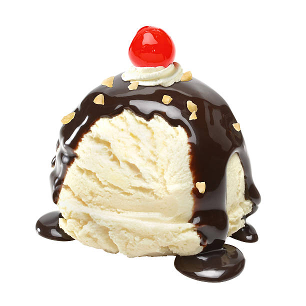 istock Vanilla ice cream with chocolate sauce 497934728