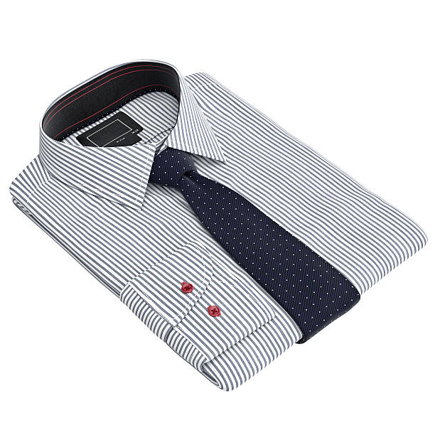istock Folded classic men's shirt with long ties 497939334