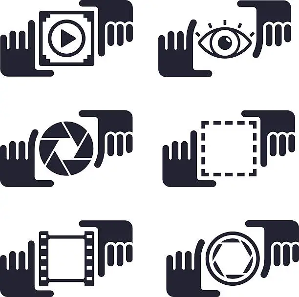 Vector illustration of Picture Capture Media Hands