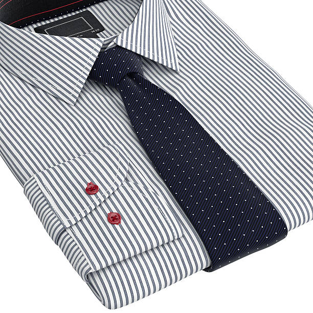 istock Classic men's shirts and ties folded, zoomed view 497939698