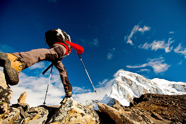 istock Hiker posing at camera on the trek in Himalayas, Nepal 497940314