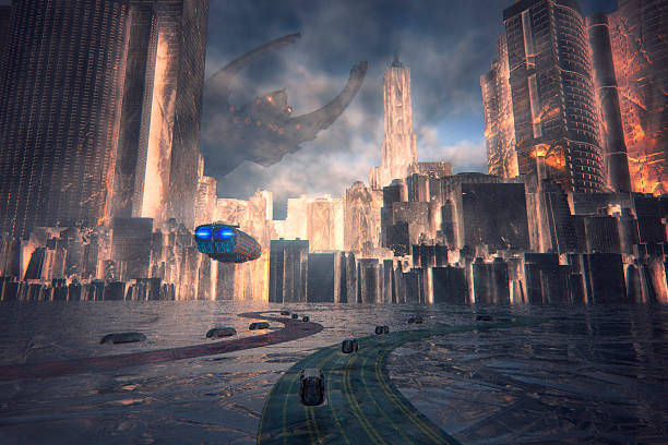 istock Conceptual futuristic cityscape image 497940502