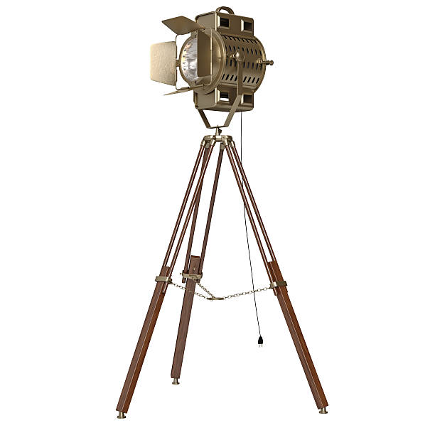 istock Spotlight floor lamp wooden tripod 497941702