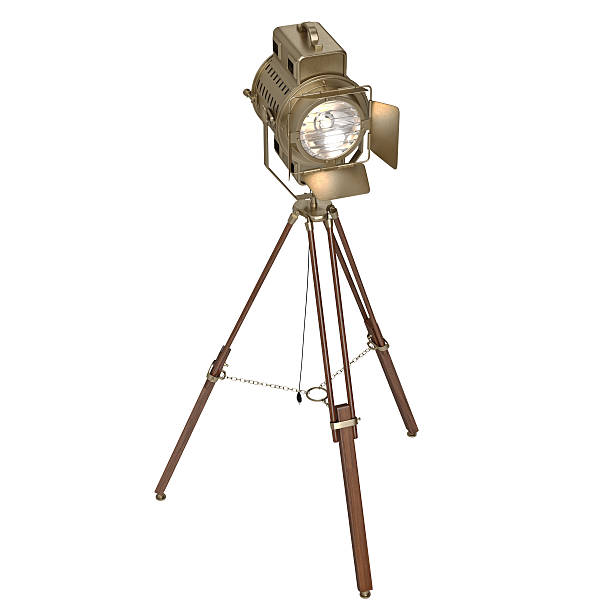 istock Studio spotlight floor lamp wooden tripod 497941884