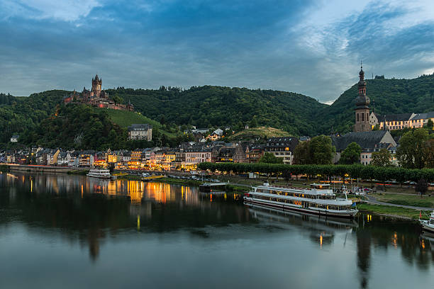 istock Cochem, Mosel River, Germany illuminated at dusk 497943966