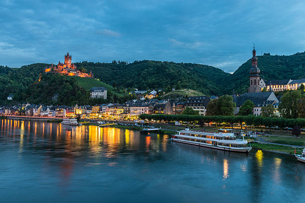 istock Cochem, Mosel River, Germany illuminated at dusk 497944124