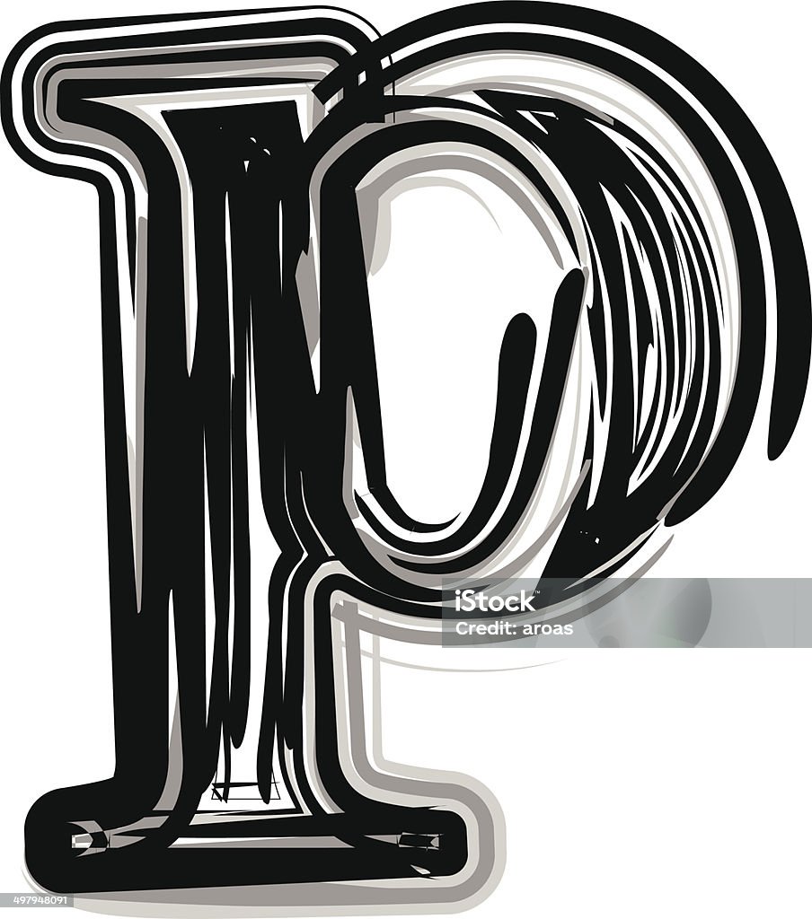 Freehand Typography Letter P Stock Illustration - Download Image ...