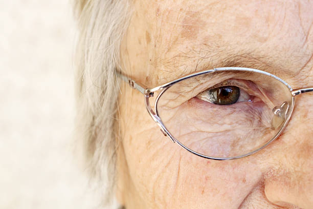 Close-up of old woman's eye