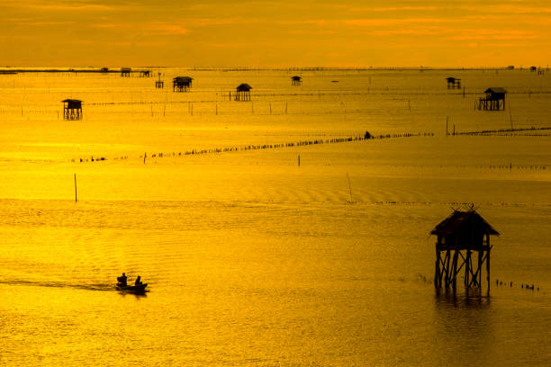 Life of fisherman at Bang ta boon Thailand in morningLife of fisherman at Bang ta boon Thailand in morning