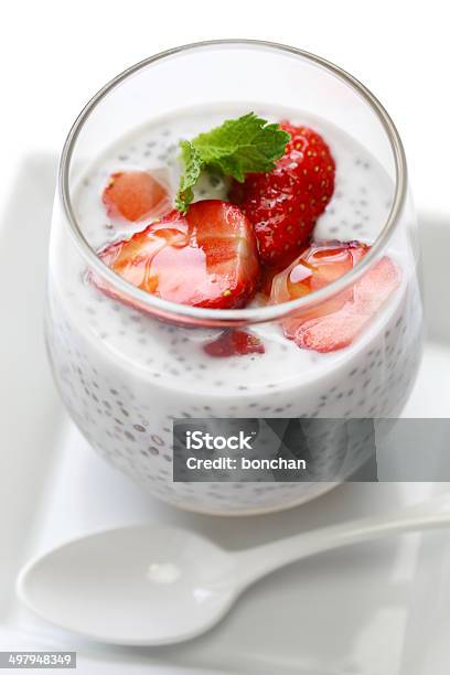 Strawberry Chia Seed Pudding Stock Photo - Download Image Now - Antioxidant, Berry, Berry Fruit