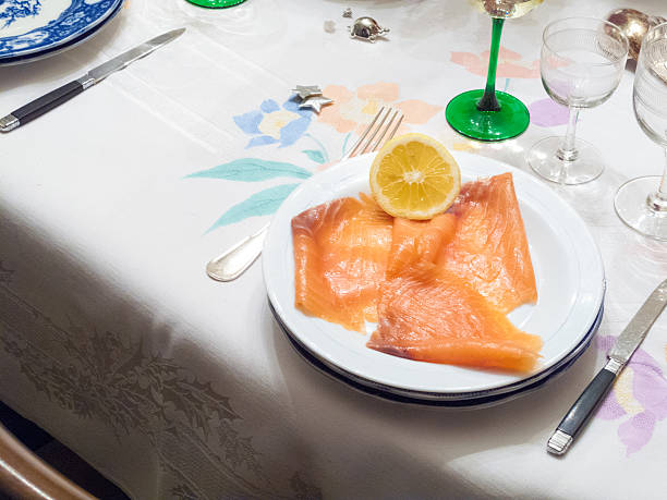istock Salmon served in a plate in a restaurant 497950559