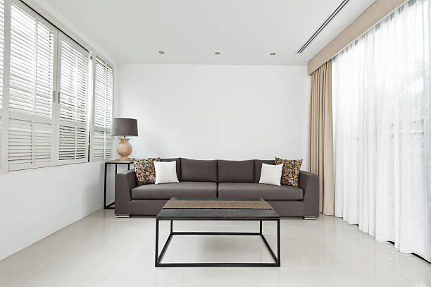 istock Bright Living room with grey sofa 497953163