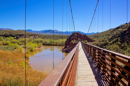 The Verde River sheep bridge constructed originally during WWII to move sheep safely from one side of the Verde River to the other.