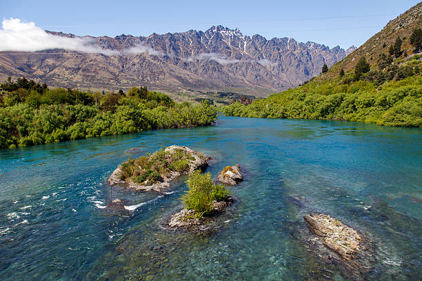 rivière kawarau frankton – queenstown, - kawarau river photos et images de collection