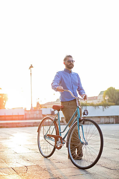 istock Off to work on a bike 497958328