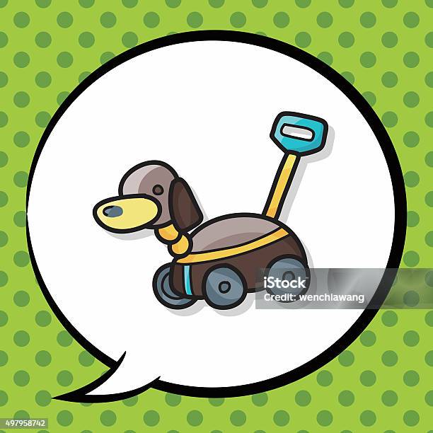 Toy Dog Car Doodle Speech Bubble Stock Illustration - Download Image Now - 2015, Child, Cute