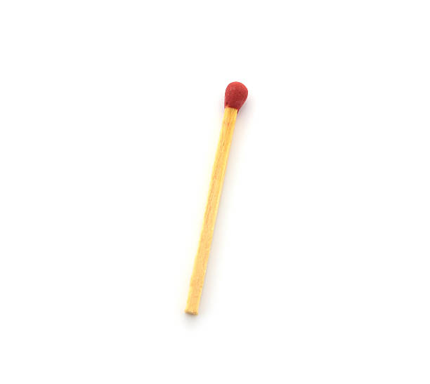istock Close-up of a red match isolated on white background. 497959218