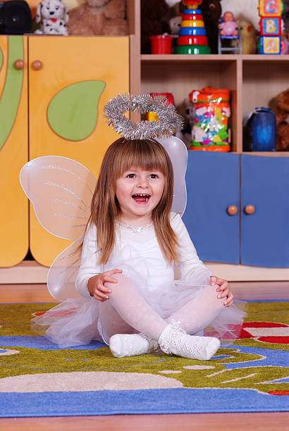 istock Tree-year girl playing and learning in preschool 497964328