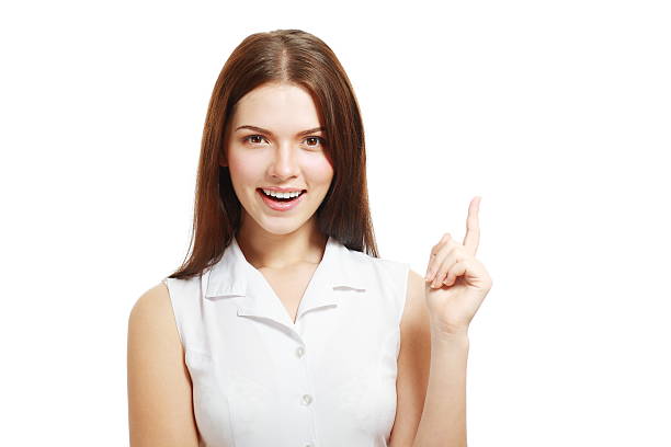 istock woman pointing an ide 497966998
