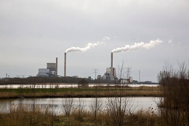 istock Dutch National Park with powerplant in background 497967204